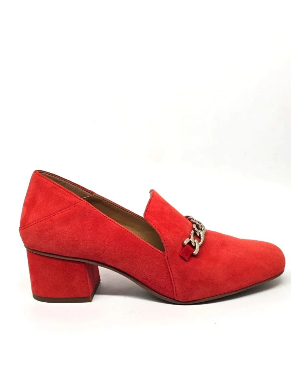 Franco Sarto Layola Slip-on Loafer Red Suede Heels Casual Shoes Women's Size 7M
